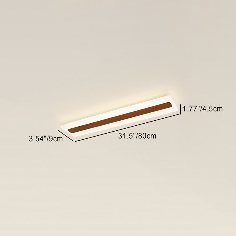 Modern Minimalist Rectangular Strip Iron Acrylic LED Flush Mount Ceiling Light For Hallway
