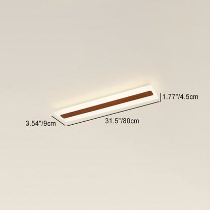 Modern Minimalist Rectangular Strip Iron Acrylic LED Flush Mount Ceiling Light For Hallway