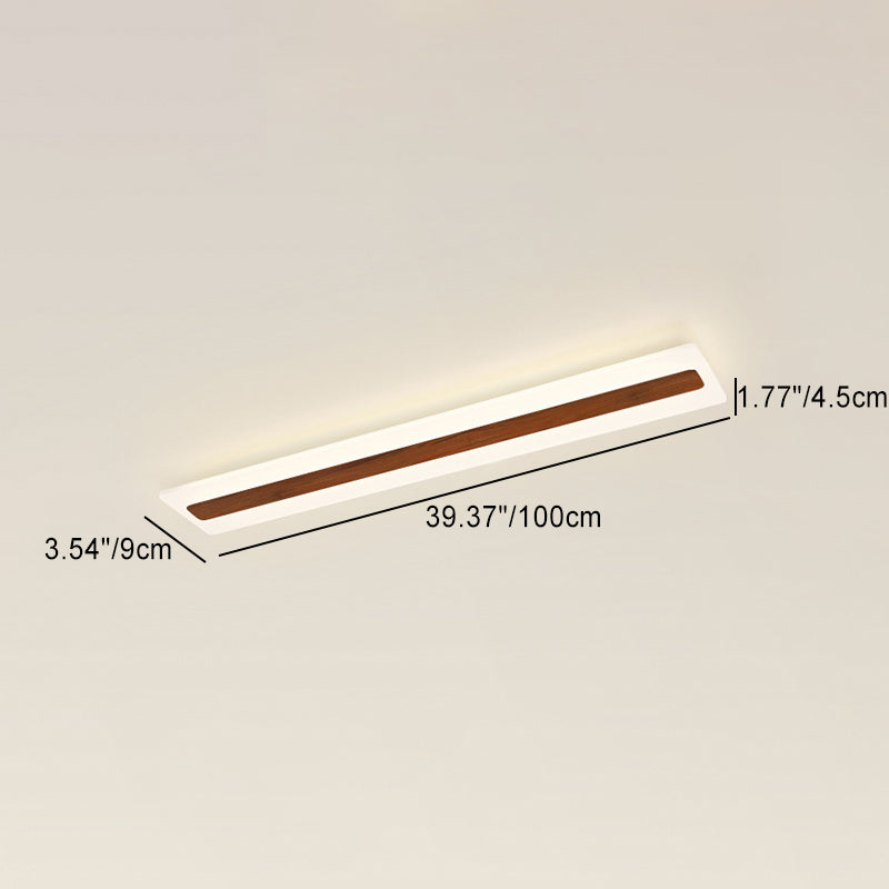 Modern Minimalist Rectangular Strip Iron Acrylic LED Flush Mount Ceiling Light For Hallway