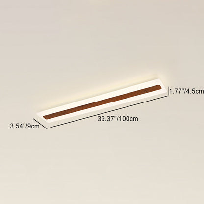 Modern Minimalist Rectangular Strip Iron Acrylic LED Flush Mount Ceiling Light For Hallway