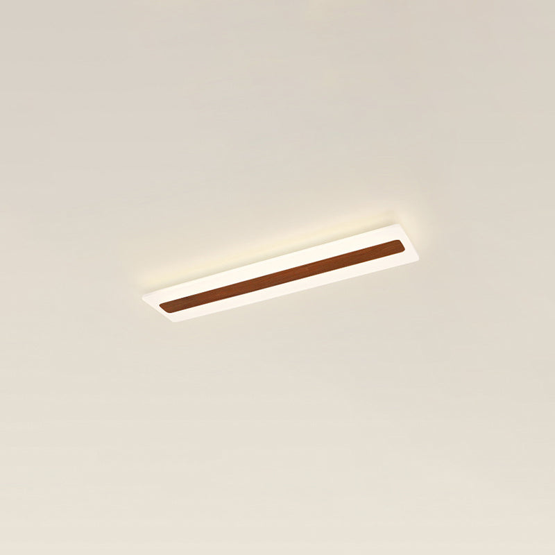 Modern Minimalist Rectangular Strip Iron Acrylic LED Flush Mount Ceiling Light For Hallway