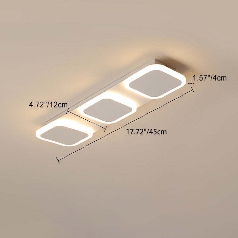 Modern Simplicity Iron Acrylic Square Round Strip LED Semi-Flush Mount Ceiling Light For Hallway