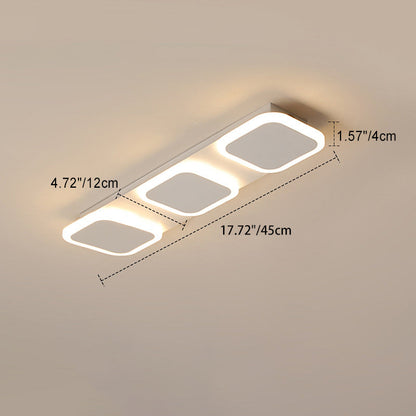 Modern Simplicity Iron Acrylic Square Round Strip LED Semi-Flush Mount Ceiling Light For Hallway