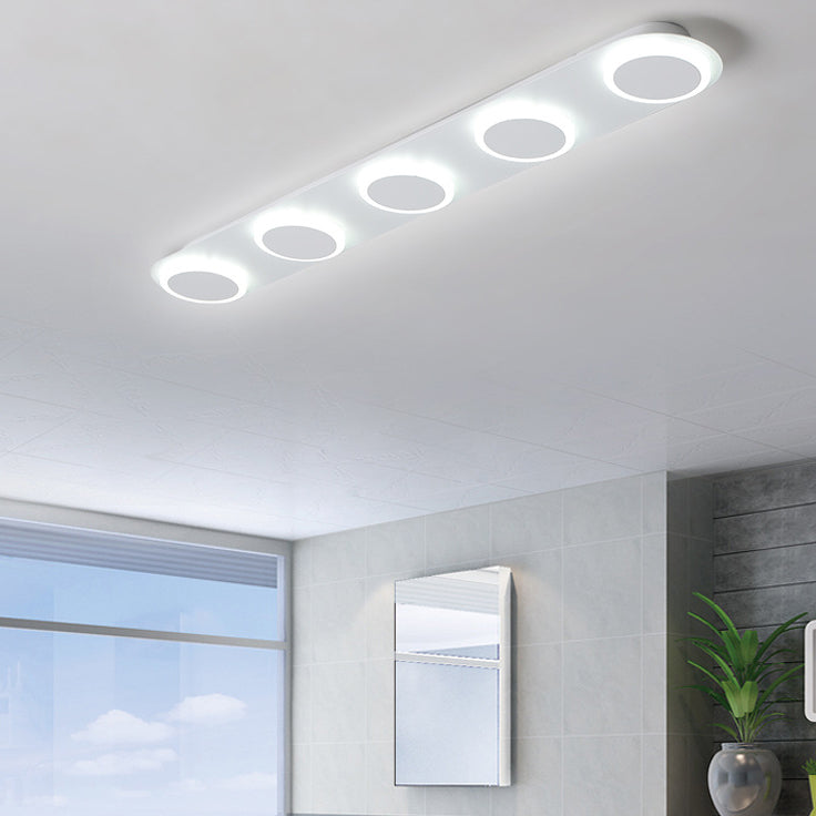 Modern Simplicity Iron Acrylic Square Round Strip LED Semi-Flush Mount Ceiling Light For Hallway