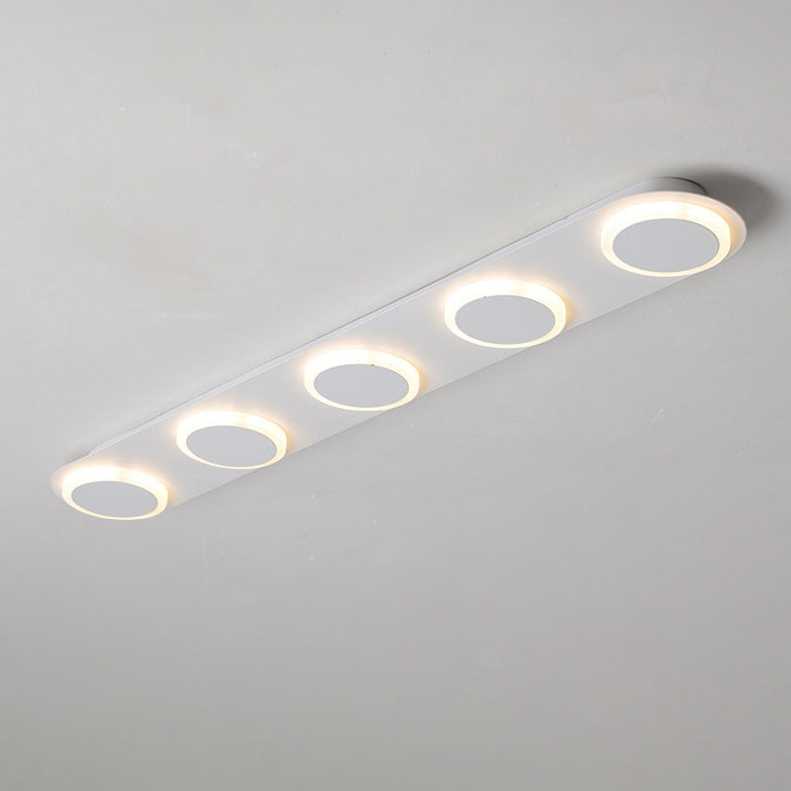 Modern Simplicity Iron Acrylic Square Round Strip LED Semi-Flush Mount Ceiling Light For Hallway