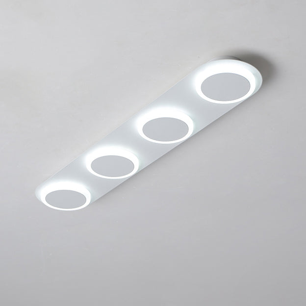 Modern Simplicity Iron Acrylic Square Round Strip LED Semi-Flush Mount Ceiling Light For Hallway