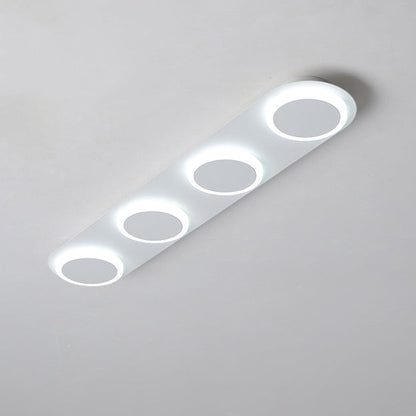 Modern Simplicity Iron Acrylic Square Round Strip LED Semi-Flush Mount Ceiling Light For Hallway