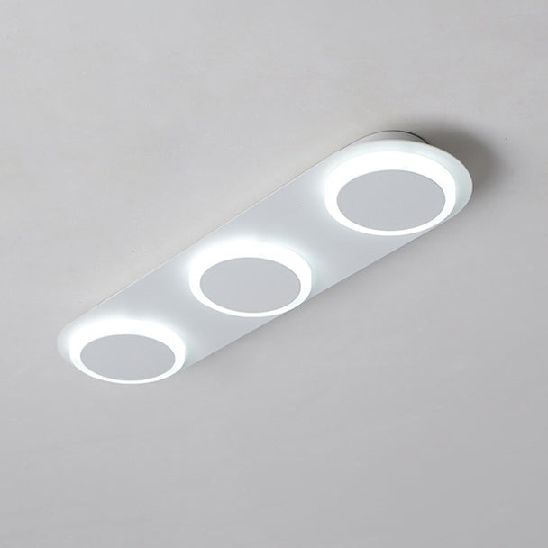 Modern Simplicity Iron Acrylic Square Round Strip LED Semi-Flush Mount Ceiling Light For Hallway