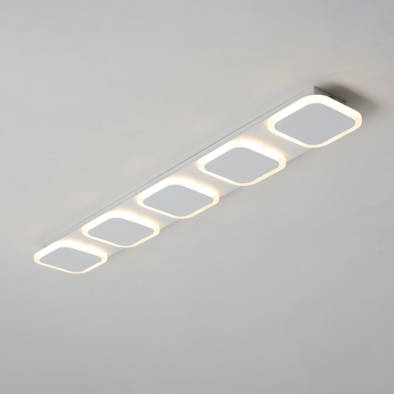 Modern Simplicity Iron Acrylic Square Round Strip LED Semi-Flush Mount Ceiling Light For Hallway