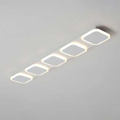 Modern Simplicity Iron Acrylic Square Round Strip LED Semi-Flush Mount Ceiling Light For Hallway