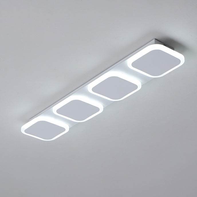 Modern Simplicity Iron Acrylic Square Round Strip LED Semi-Flush Mount Ceiling Light For Hallway