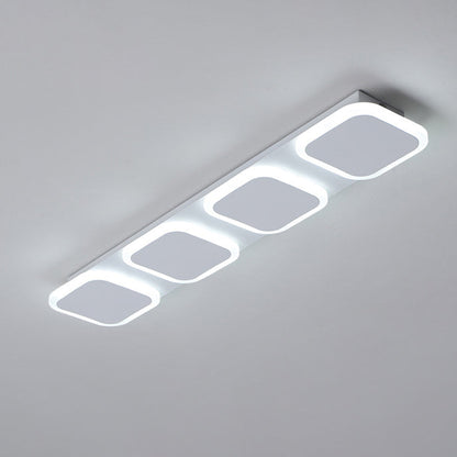 Modern Simplicity Iron Acrylic Square Round Strip LED Semi-Flush Mount Ceiling Light For Hallway