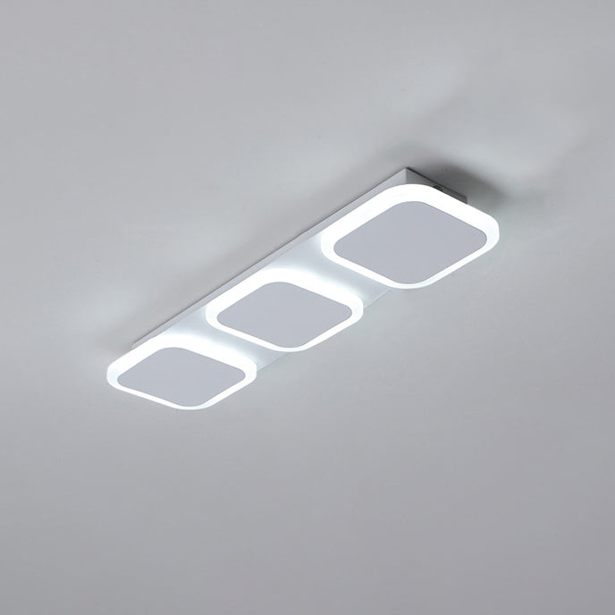 Modern Simplicity Iron Acrylic Square Round Strip LED Semi-Flush Mount Ceiling Light For Hallway
