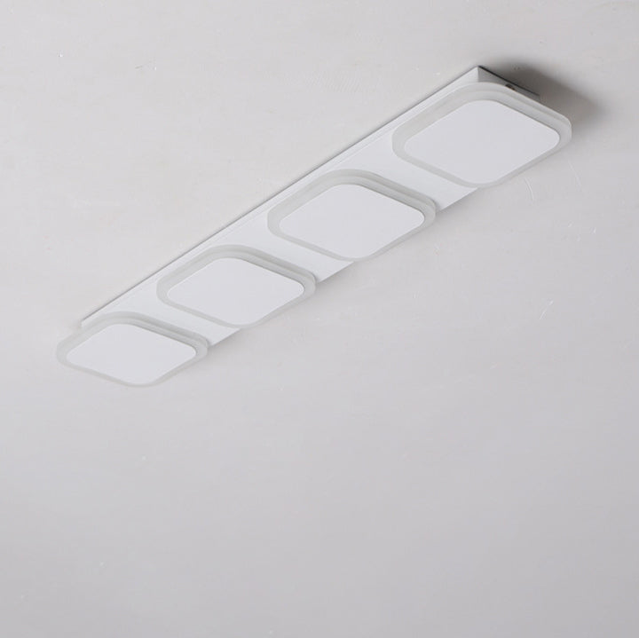 Modern Simplicity Iron Acrylic Square Round Strip LED Semi-Flush Mount Ceiling Light For Hallway