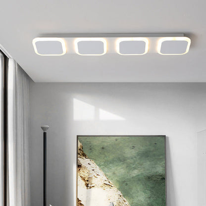 Modern Simplicity Iron Acrylic Square Round Strip LED Semi-Flush Mount Ceiling Light For Hallway