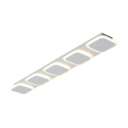 Modern Simplicity Iron Acrylic Square Round Strip LED Semi-Flush Mount Ceiling Light For Hallway