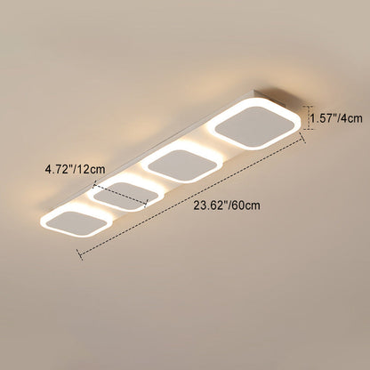 Modern Simplicity Iron Acrylic Square Round Strip LED Semi-Flush Mount Ceiling Light For Hallway