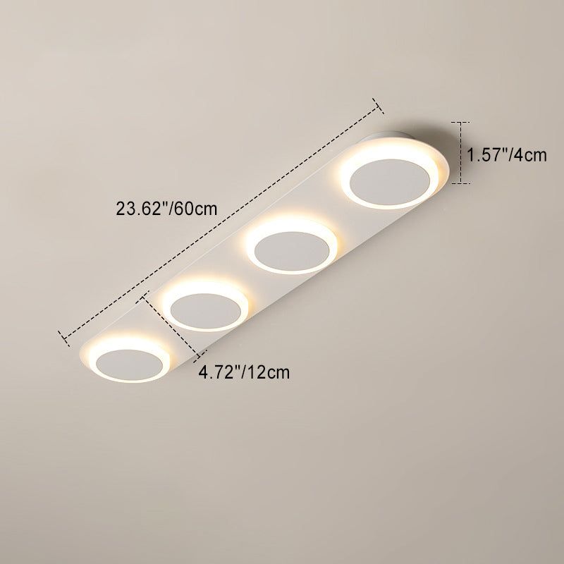 Modern Simplicity Iron Acrylic Square Round Strip LED Semi-Flush Mount Ceiling Light For Hallway