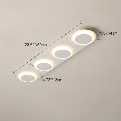 Modern Simplicity Iron Acrylic Square Round Strip LED Semi-Flush Mount Ceiling Light For Hallway