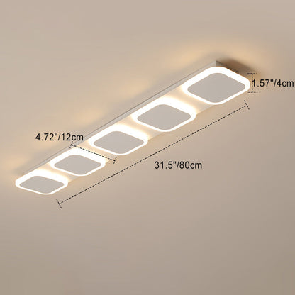 Modern Simplicity Iron Acrylic Square Round Strip LED Semi-Flush Mount Ceiling Light For Hallway