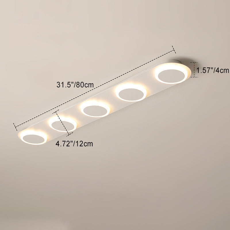Modern Simplicity Iron Acrylic Square Round Strip LED Semi-Flush Mount Ceiling Light For Hallway
