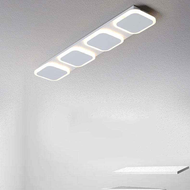 Modern Simplicity Iron Acrylic Square Round Strip LED Semi-Flush Mount Ceiling Light For Hallway