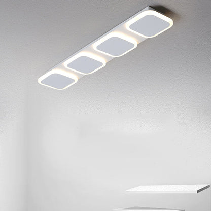 Modern Simplicity Iron Acrylic Square Round Strip LED Semi-Flush Mount Ceiling Light For Hallway
