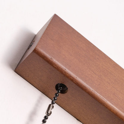 Contemporary Retro Travertine Wood Rectangular Adjustable Spotlight Pull Chain LED Wall Sconce Lamp For Bedside