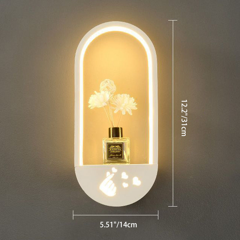Contemporary Nordic Iron PVC Elliptical Perfume Swan LED Wall Sconce Lamp For Bedside