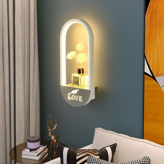 مصباح حائط LED بتصميم بيضاوي الشكل من الحديد الإسكندنافي المعاصر على شكل بجعة عطرية بجانب السرير 