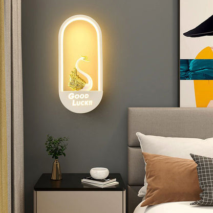 Contemporary Nordic Iron PVC Elliptical Perfume Swan LED Wall Sconce Lamp For Bedside