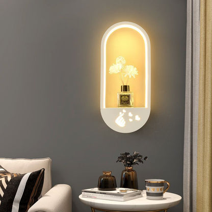 Contemporary Nordic Iron PVC Elliptical Perfume Swan LED Wall Sconce Lamp For Bedside