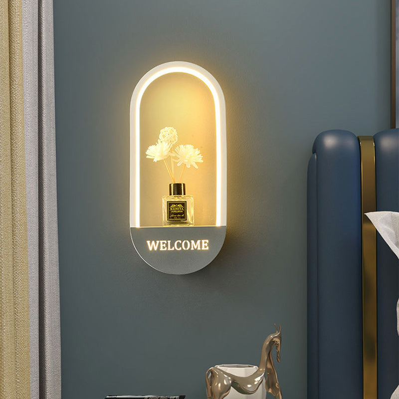 Contemporary Nordic Iron PVC Elliptical Perfume Swan LED Wall Sconce Lamp For Bedside