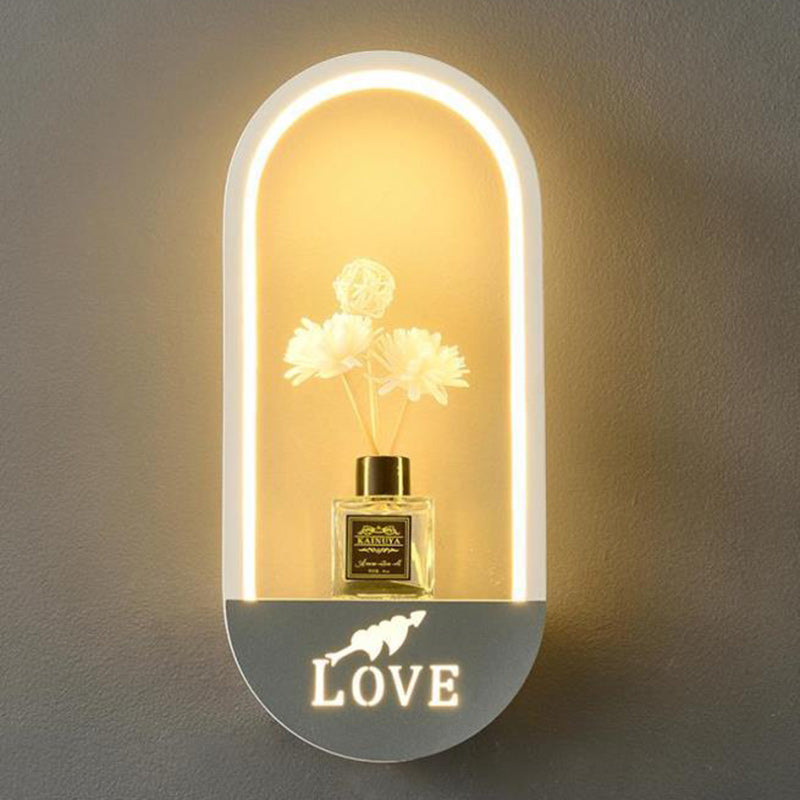 Contemporary Nordic Iron PVC Elliptical Perfume Swan LED Wall Sconce Lamp For Bedside