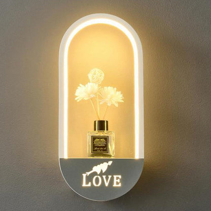 Contemporary Nordic Iron PVC Elliptical Perfume Swan LED Wall Sconce Lamp For Bedside