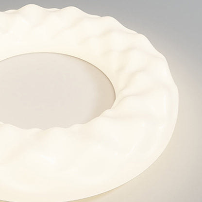 Traditional French Iron PE Cloud Cookie Round LED Flush Mount Ceiling Light For Bedroom