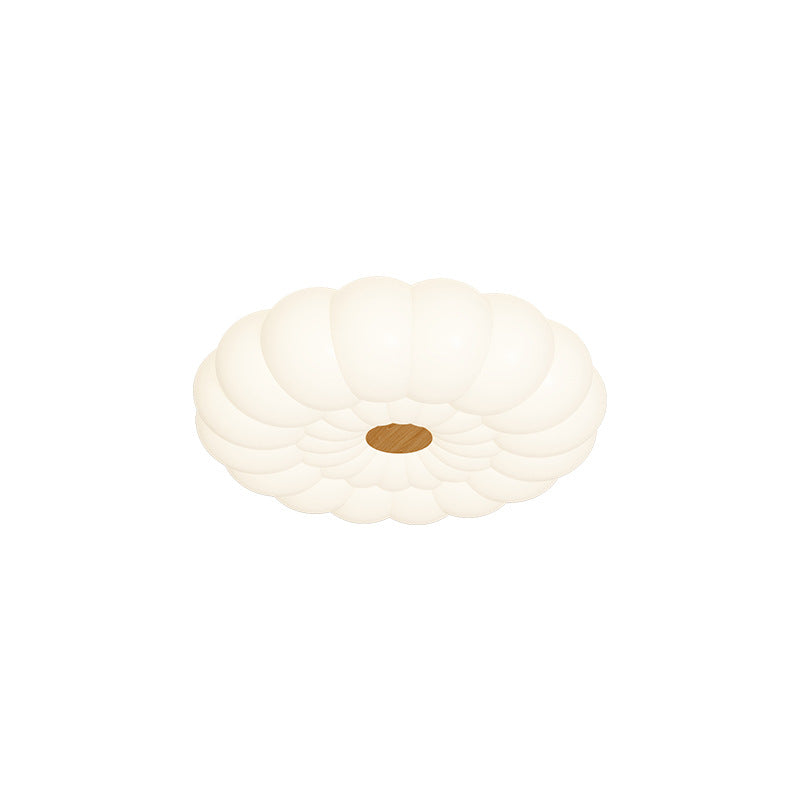 Traditional French Iron PE Cloud Cookie Round LED Flush Mount Ceiling Light For Bedroom