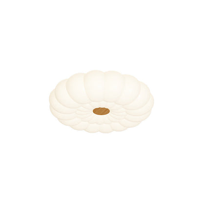 Traditional French Iron PE Cloud Cookie Round LED Flush Mount Ceiling Light For Bedroom