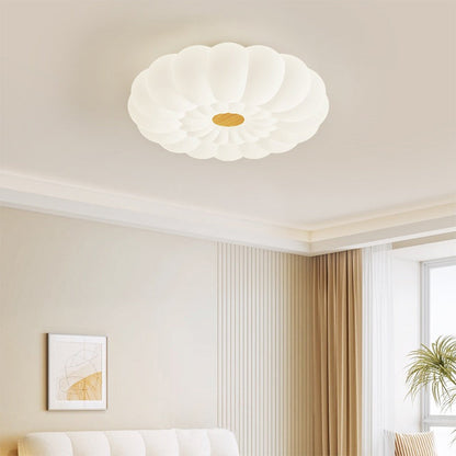 Traditional French Iron PE Cloud Cookie Round LED Flush Mount Ceiling Light For Bedroom
