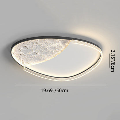 Contemporary Scandinavian Iron Acrylic Round Cloud Heart Moon LED Flush Mount Ceiling Light For Bedroom