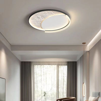 Contemporary Scandinavian Iron Acrylic Round Cloud Heart Moon LED Flush Mount Ceiling Light For Bedroom