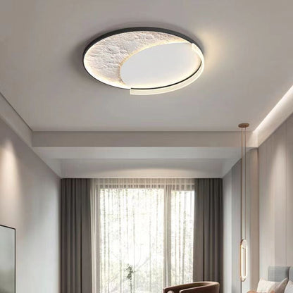 Contemporary Scandinavian Iron Acrylic Round Cloud Heart Moon LED Flush Mount Ceiling Light For Bedroom