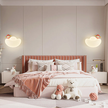 Contemporary Creative Kids Iron PE Gold Bullion Animal Wealthy God LED Wall Sconce Lamp For Bedside
