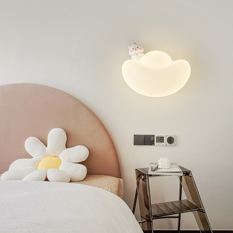 Contemporary Creative Kids Iron PE Gold Bullion Animal Wealthy God LED Wall Sconce Lamp For Bedside