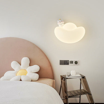 Contemporary Creative Kids Iron PE Gold Bullion Animal Wealthy God LED Wall Sconce Lamp For Bedside