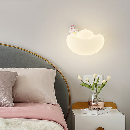 Contemporary Creative Kids Iron PE Gold Bullion Animal Wealthy God LED Wall Sconce Lamp For Bedside