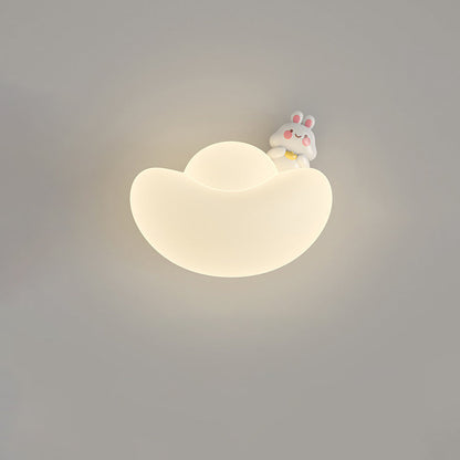 Contemporary Creative Kids Iron PE Gold Bullion Animal Wealthy God LED Wall Sconce Lamp For Bedside