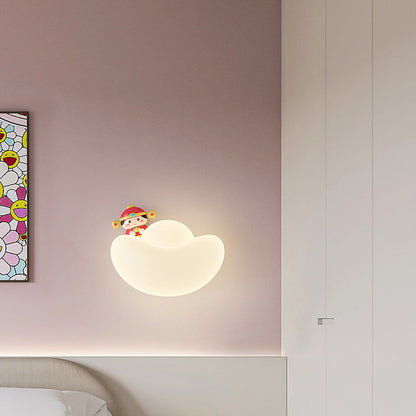 Contemporary Creative Kids Iron PE Gold Bullion Animal Wealthy God LED Wall Sconce Lamp For Bedside
