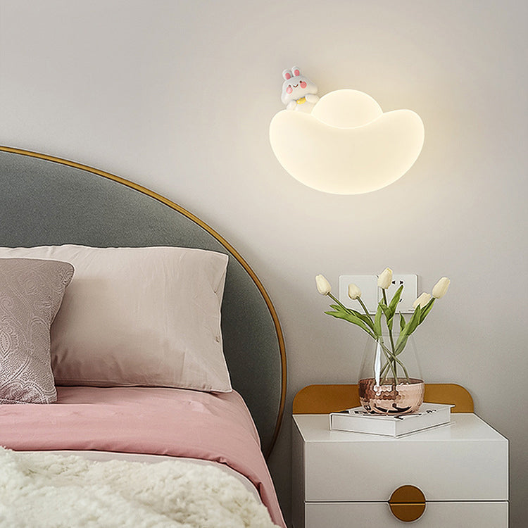 Contemporary Creative Kids Iron PE Gold Bullion Animal Wealthy God LED Wall Sconce Lamp For Bedside