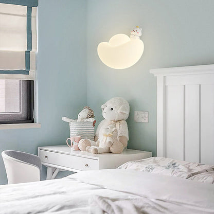 Contemporary Creative Kids Iron PE Gold Bullion Animal Wealthy God LED Wall Sconce Lamp For Bedside